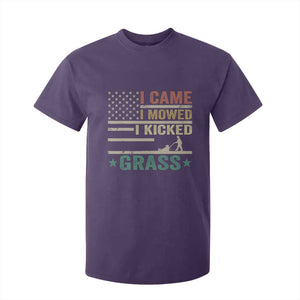 Funny I Came I Mowed I Kicked Grass T Shirt For Kid Lawn Mowing Gardener TS11 Purple Print Your Wear