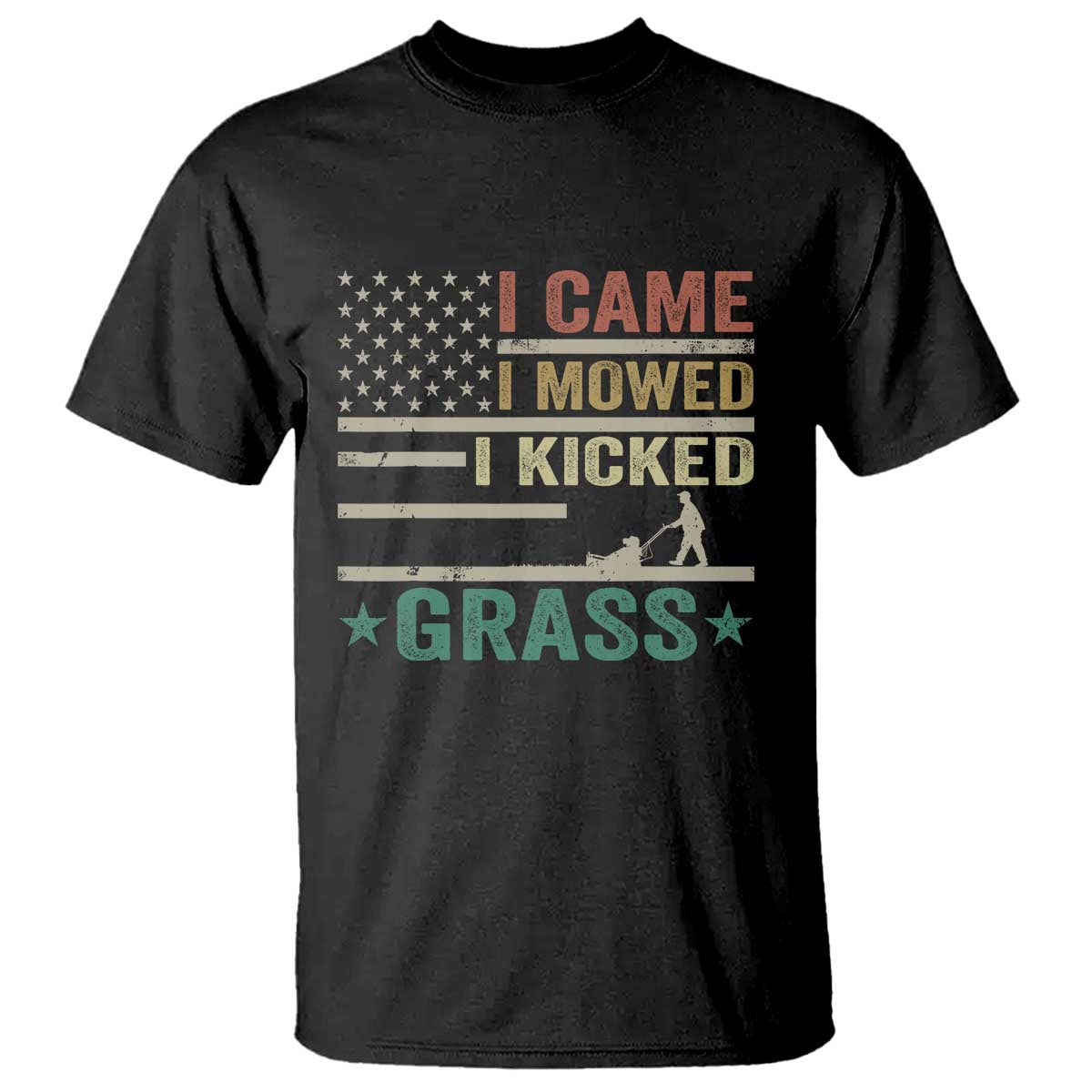Funny I Came I Mowed I Kicked Grass T Shirt Lawn Mowing Gardener TS11 Black Print Your Wear