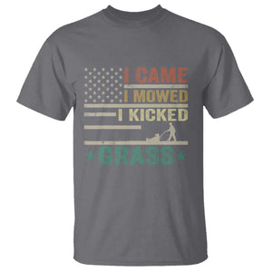 Funny I Came I Mowed I Kicked Grass T Shirt Lawn Mowing Gardener TS11 Charcoal Print Your Wear