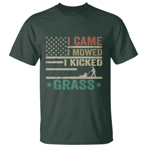 Funny I Came I Mowed I Kicked Grass T Shirt Lawn Mowing Gardener TS11 Dark Forest Green Print Your Wear