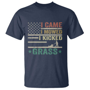 Funny I Came I Mowed I Kicked Grass T Shirt Lawn Mowing Gardener TS11 Navy Print Your Wear