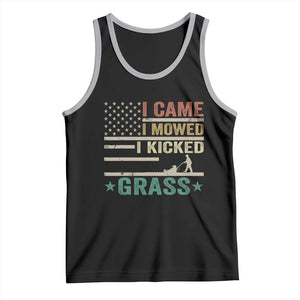 Funny I Came I Mowed I Kicked Grass Tank Top Lawn Mowing Gardener TS11 Black Athletic Heather Print Your Wear