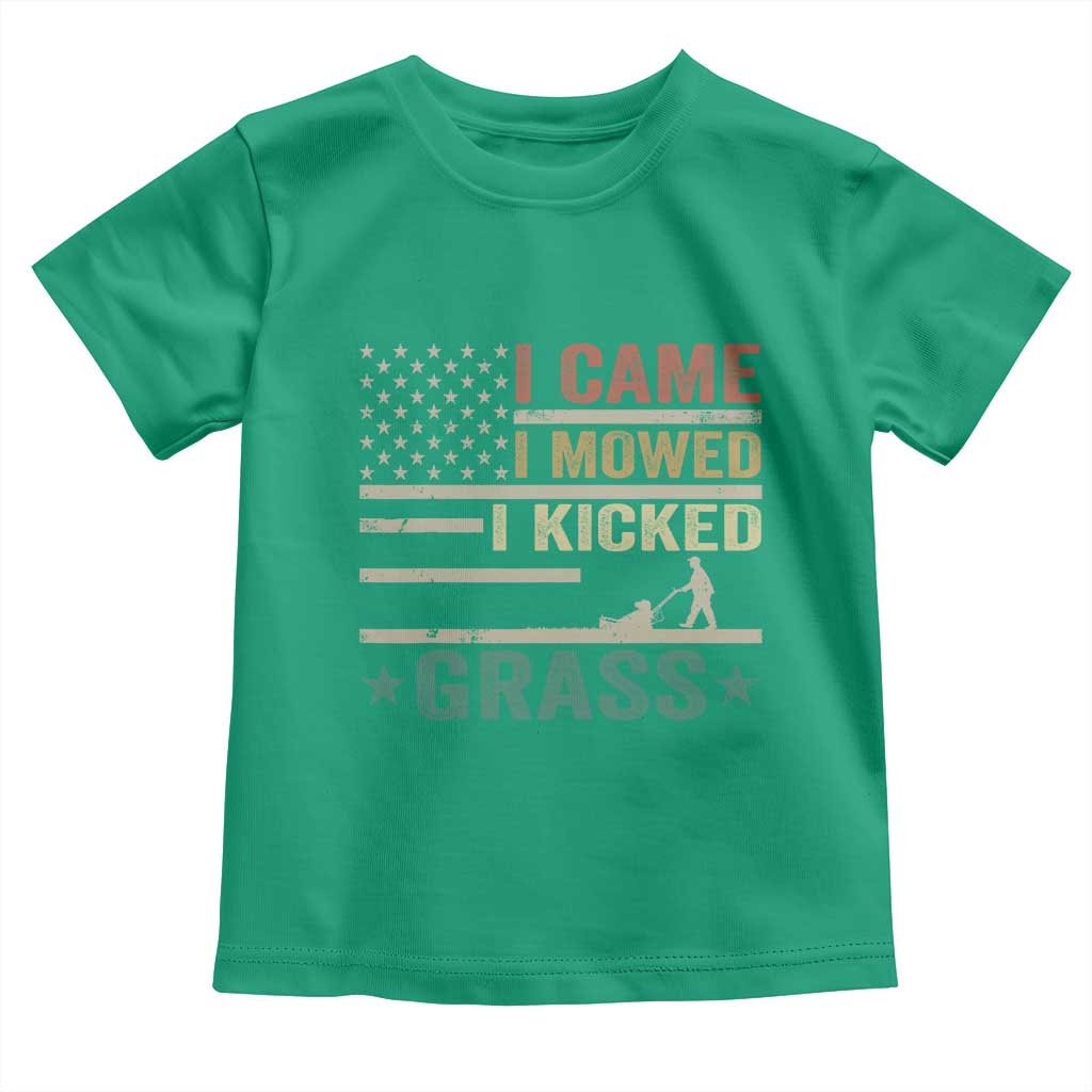 Funny I Came I Mowed I Kicked Grass Toddler T Shirt Lawn Mowing Gardener TS11 Irish Green Print Your Wear
