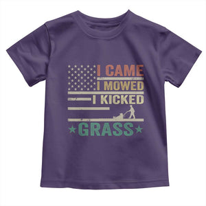 Funny I Came I Mowed I Kicked Grass Toddler T Shirt Lawn Mowing Gardener TS11 Purple Print Your Wear