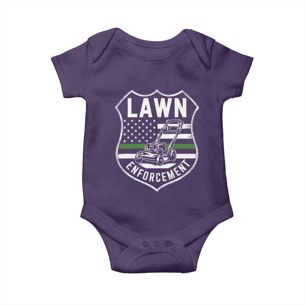 Funny Lawn Enforcement Baby Onesie Gardening Lawn Mower American Flag TS11 Purple Print Your Wear