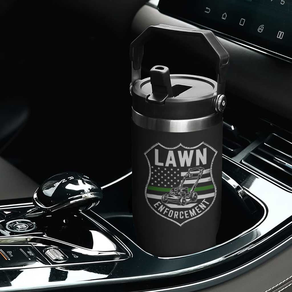 Funny Lawn Enforcement Flip Straw Tumbler Gardening Lawn Mower American Flag TS11 Print Your Wear
