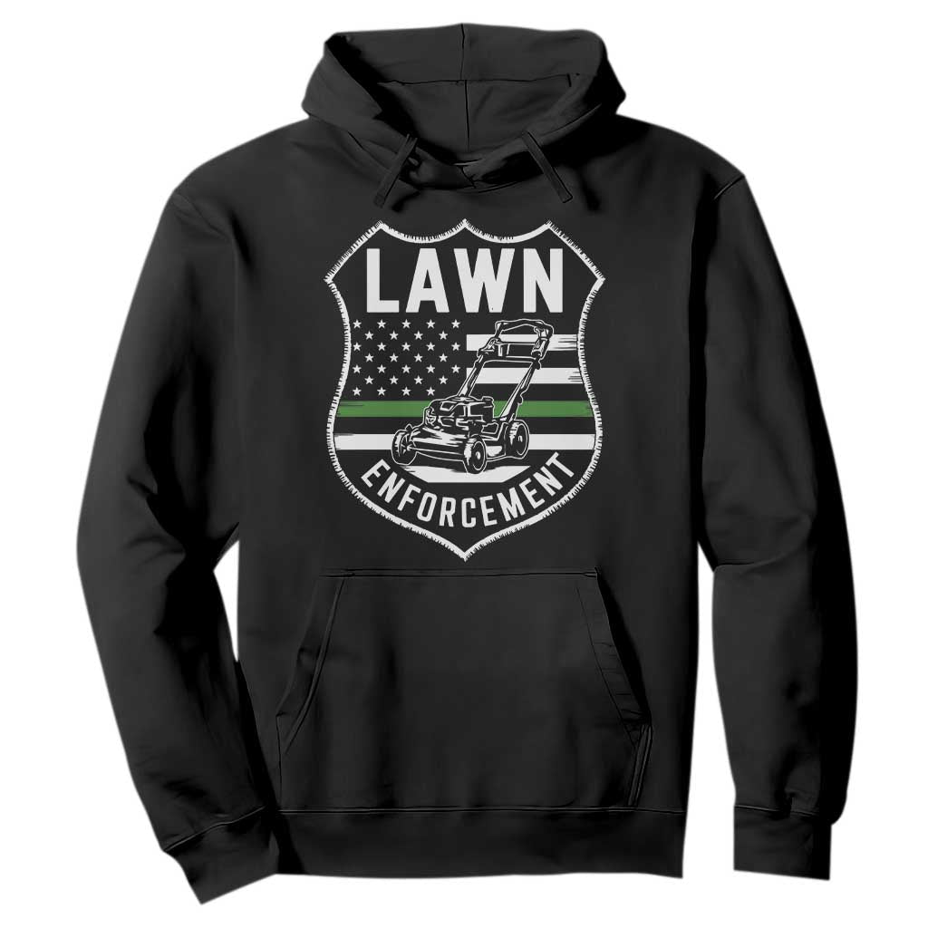 Funny Lawn Enforcement Hoodie Gardening Lawn Mower American Flag TS11 Black Print Your Wear
