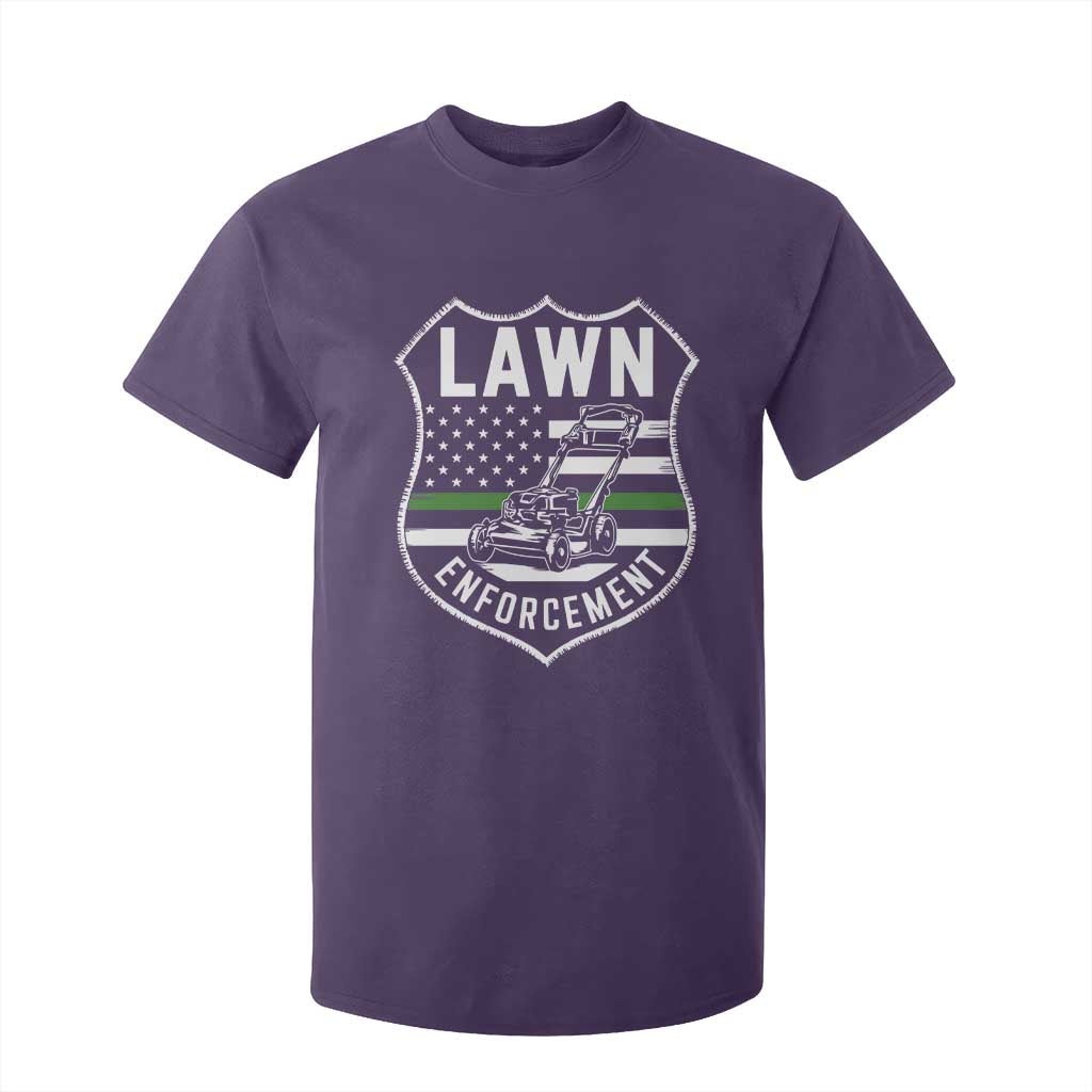 Funny Lawn Enforcement T Shirt For Kid Gardening Lawn Mower American Flag TS11 Purple Print Your Wear