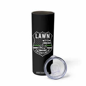 Funny Lawn Enforcement Skinny Tumbler Gardening Lawn Mower American Flag TS11 Print Your Wear