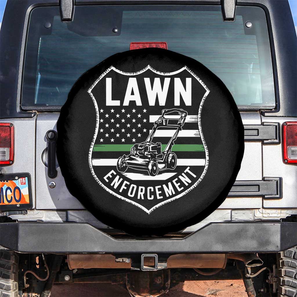 Funny Lawn Enforcement Spare Tire Cover Gardening Lawn Mower American Flag TS11 No hole Black Print Your Wear