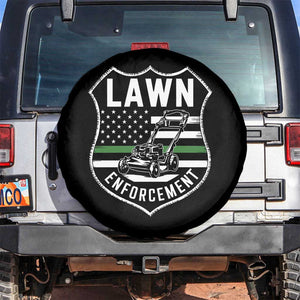 Funny Lawn Enforcement Spare Tire Cover Gardening Lawn Mower American Flag TS11 No hole Black Print Your Wear