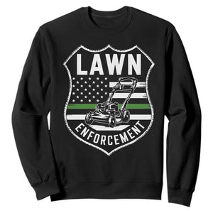 Funny Lawn Enforcement Sweatshirt Gardening Lawn Mower American Flag TS11 Black Print Your Wear