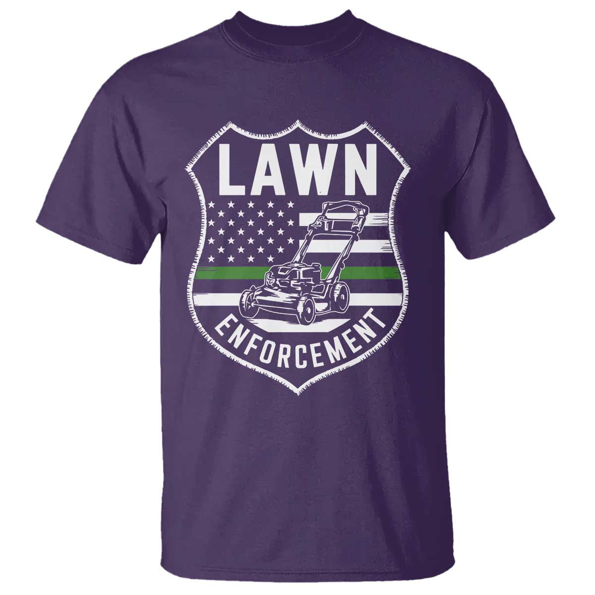 Funny Lawn Enforcement T Shirt Gardening Lawn Mower American Flag TS11 Purple Print Your Wear