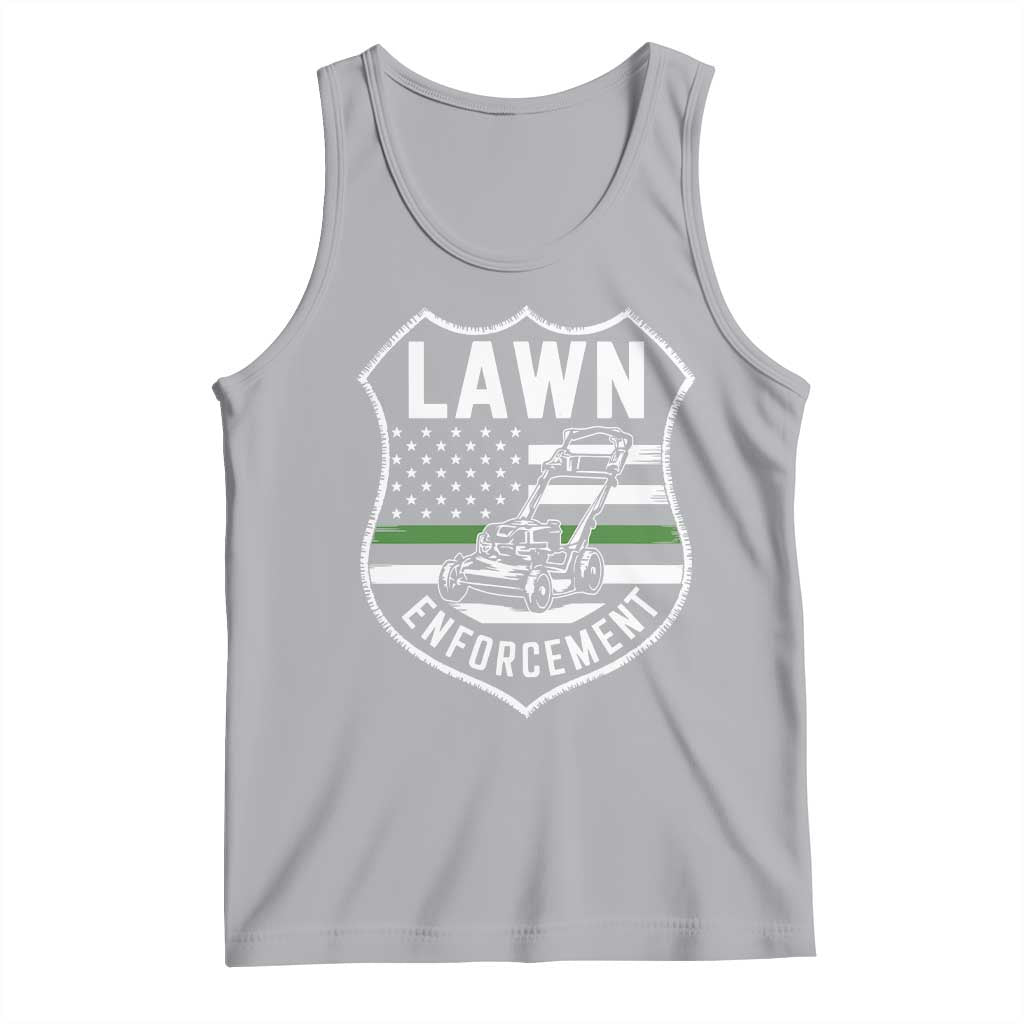 Funny Lawn Enforcement Tank Top Gardening Lawn Mower American Flag TS11 Athletic Heather Print Your Wear