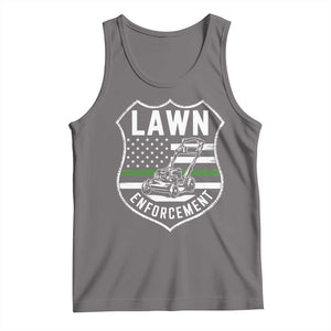 Funny Lawn Enforcement Tank Top Gardening Lawn Mower American Flag TS11 Deep Heather Print Your Wear