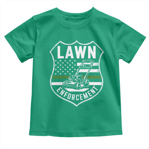 Funny Lawn Enforcement Toddler T Shirt Gardening Lawn Mower American Flag TS11 Irish Green Print Your Wear