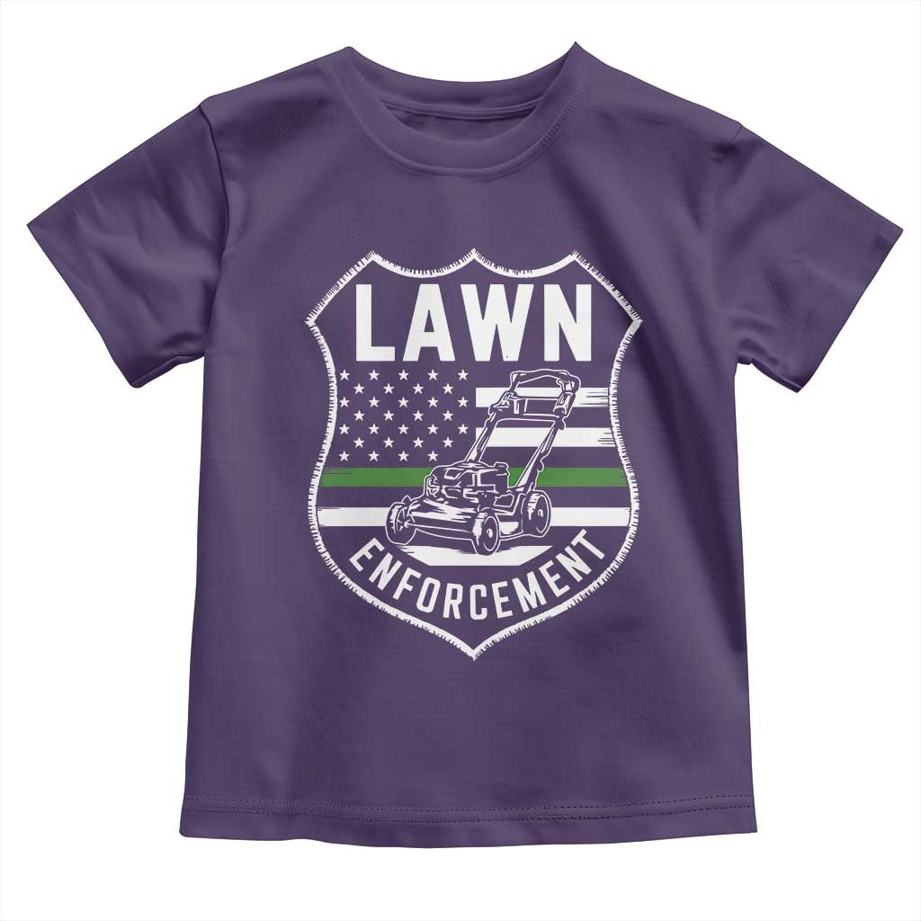 Funny Lawn Enforcement Toddler T Shirt Gardening Lawn Mower American Flag TS11 Purple Print Your Wear