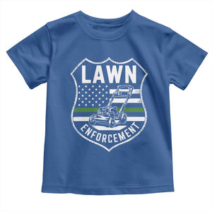 Funny Lawn Enforcement Toddler T Shirt Gardening Lawn Mower American Flag TS11 Royal Blue Print Your Wear