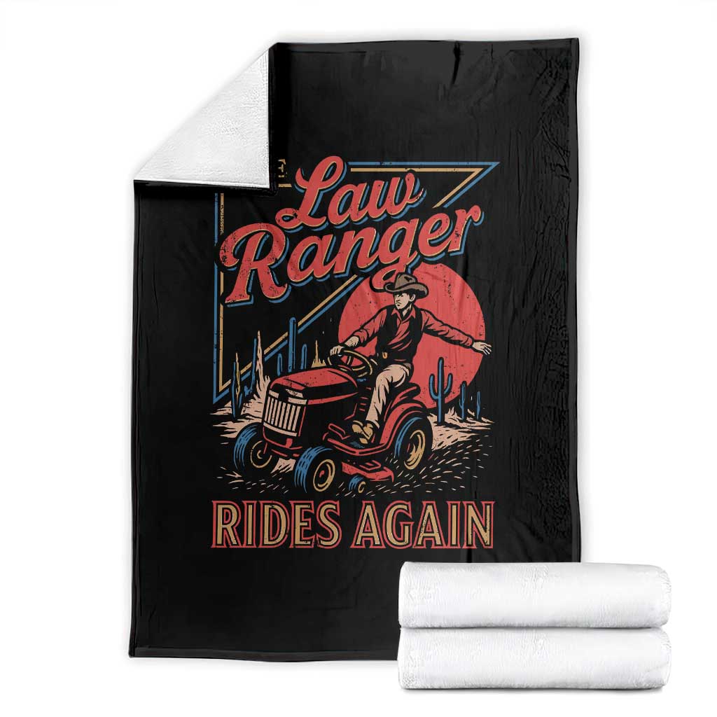 Funny The Lawn Ranger Rides Again Throw Blanket Lawn Tractor Mowing Cowboy TS11 Black Print Your Wear