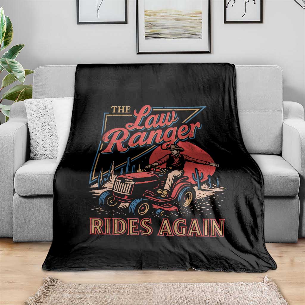 Funny The Lawn Ranger Rides Again Throw Blanket Lawn Tractor Mowing Cowboy TS11 Print Your Wear