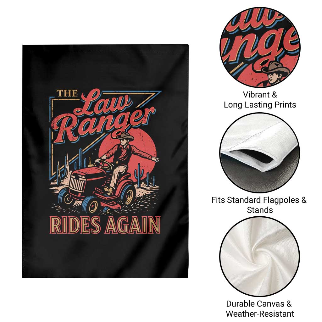 Funny The Lawn Ranger Rides Again Garden Flag Lawn Tractor Mowing Cowboy TS11 Print Your Wear