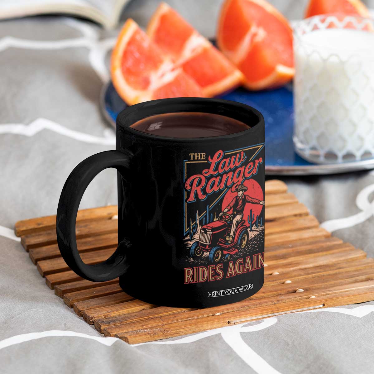 Funny The Lawn Ranger Rides Again Coffee Mug Lawn Tractor Mowing Cowboy TS11 Print Your Wear