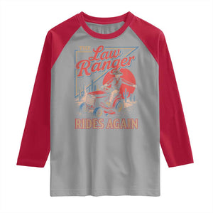 Funny The Lawn Ranger Rides Again Raglan Shirt Lawn Tractor Mowing Cowboy TS11 Sport Gray Red Print Your Wear