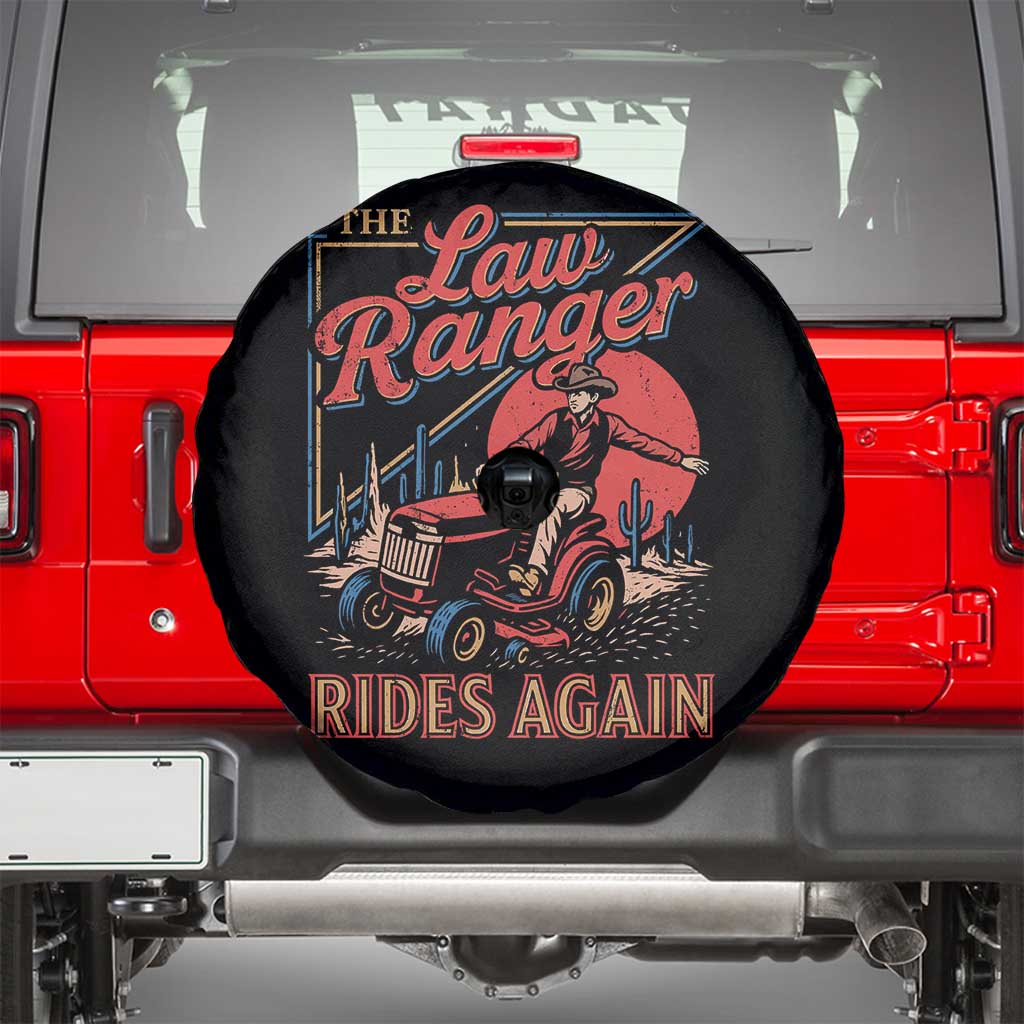 Funny The Lawn Ranger Rides Again Spare Tire Cover Lawn Tractor Mowing Cowboy TS11 Black Print Your Wear