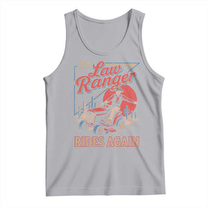 Funny The Lawn Ranger Rides Again Tank Top Lawn Tractor Mowing Cowboy TS11 Athletic Heather Print Your Wear