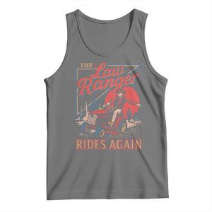Funny The Lawn Ranger Rides Again Tank Top Lawn Tractor Mowing Cowboy TS11 Black Heather Print Your Wear