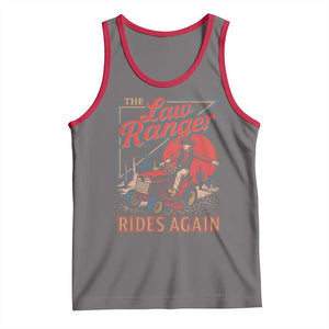Funny The Lawn Ranger Rides Again Tank Top Lawn Tractor Mowing Cowboy TS11 Deep Heather Red Print Your Wear