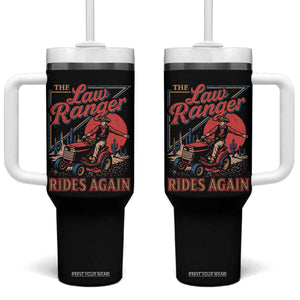 Funny The Lawn Ranger Rides Again Tumbler With Handle Lawn Tractor Mowing Cowboy TS11 One Size: 40 oz Black Print Your Wear