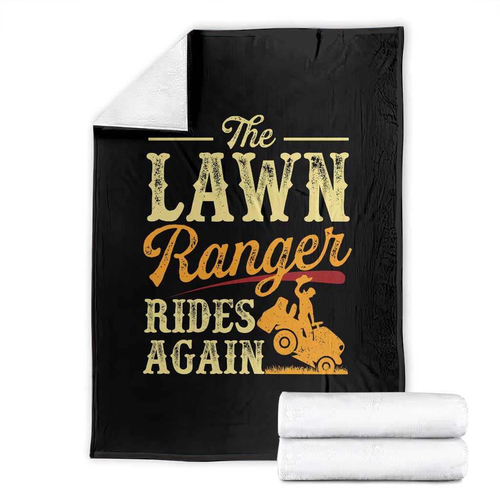 Funny The Lawn Ranger Rides Again Throw Blanket Lawn Tractor Mowing Western Cowboy TS11 Black Print Your Wear
