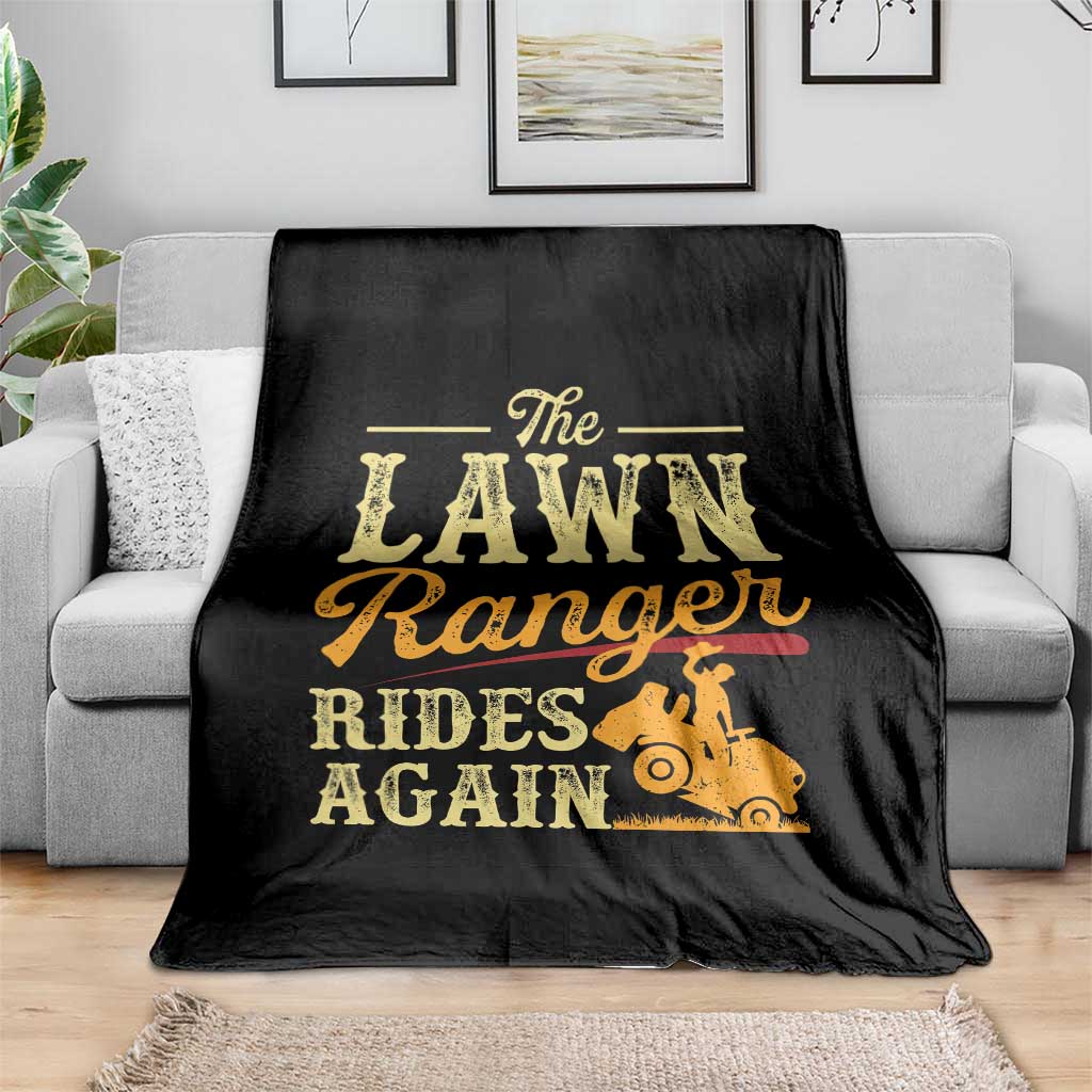 Funny The Lawn Ranger Rides Again Throw Blanket Lawn Tractor Mowing Western Cowboy TS11 Print Your Wear