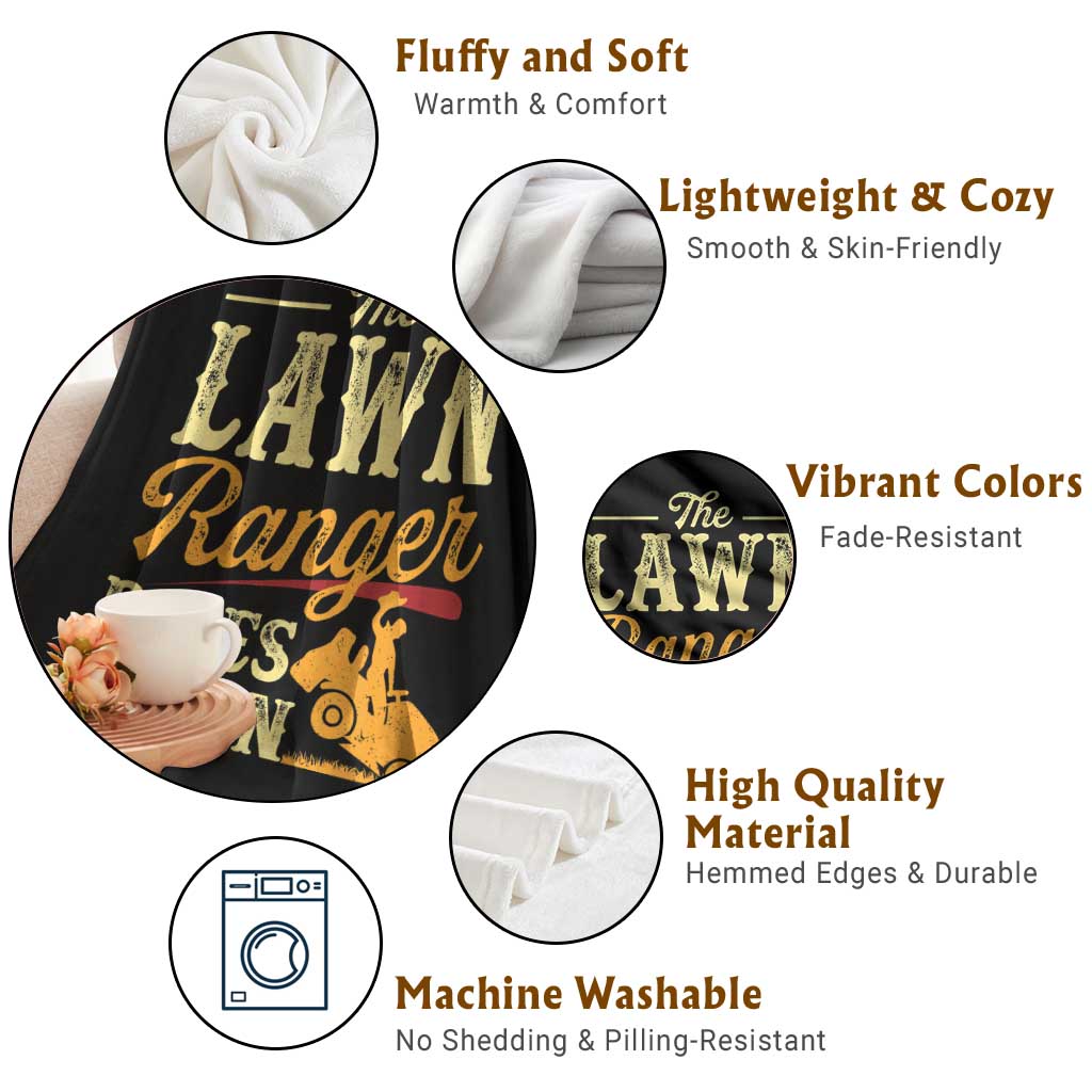 Funny The Lawn Ranger Rides Again Throw Blanket Lawn Tractor Mowing Western Cowboy TS11 Print Your Wear