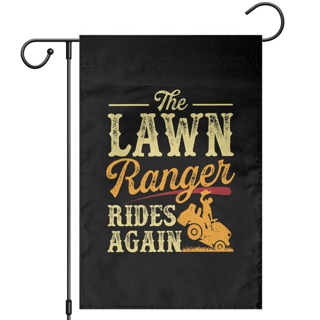 Funny The Lawn Ranger Rides Again Garden Flag Lawn Tractor Mowing Western Cowboy TS11 Black Print Your Wear