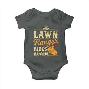 Funny The Lawn Ranger Rides Again Baby Onesie Lawn Tractor Mowing Western Cowboy TS11 Dark Heather Print Your Wear