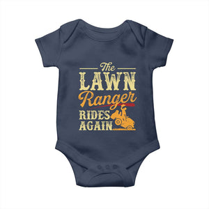 Funny The Lawn Ranger Rides Again Baby Onesie Lawn Tractor Mowing Western Cowboy TS11 Navy Print Your Wear