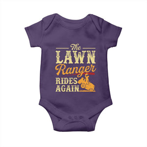 Funny The Lawn Ranger Rides Again Baby Onesie Lawn Tractor Mowing Western Cowboy TS11 Purple Print Your Wear