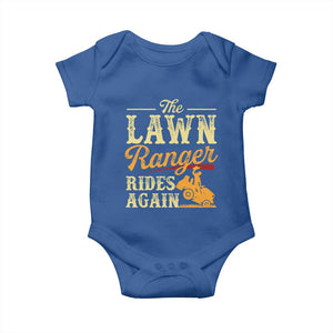 Funny The Lawn Ranger Rides Again Baby Onesie Lawn Tractor Mowing Western Cowboy TS11 Royal Blue Print Your Wear