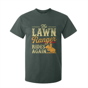 Funny The Lawn Ranger Rides Again T Shirt For Kid Lawn Tractor Mowing Western Cowboy TS11 Dark Forest Green Print Your Wear