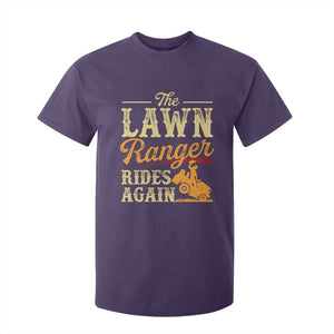 Funny The Lawn Ranger Rides Again T Shirt For Kid Lawn Tractor Mowing Western Cowboy TS11 Purple Print Your Wear