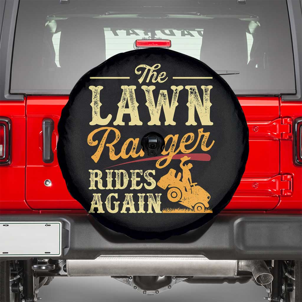 Funny The Lawn Ranger Rides Again Spare Tire Cover Lawn Tractor Mowing Western Cowboy TS11 Black Print Your Wear