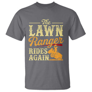 Funny The Lawn Ranger Rides Again T Shirt Lawn Tractor Mowing Western Cowboy TS11 Charcoal Print Your Wear