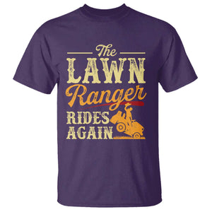 Funny The Lawn Ranger Rides Again T Shirt Lawn Tractor Mowing Western Cowboy TS11 Purple Print Your Wear
