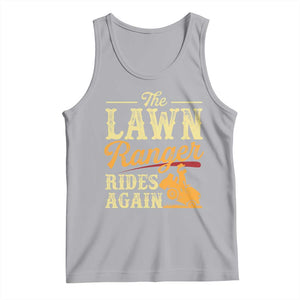 Funny The Lawn Ranger Rides Again Tank Top Lawn Tractor Mowing Western Cowboy TS11 Athletic Heather Print Your Wear