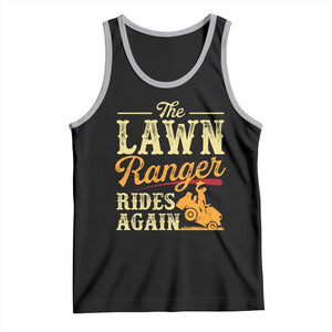 Funny The Lawn Ranger Rides Again Tank Top Lawn Tractor Mowing Western Cowboy TS11 Black Athletic Heather Print Your Wear