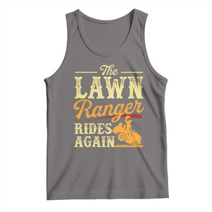 Funny The Lawn Ranger Rides Again Tank Top Lawn Tractor Mowing Western Cowboy TS11 Deep Heather Print Your Wear