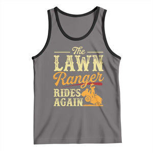 Funny The Lawn Ranger Rides Again Tank Top Lawn Tractor Mowing Western Cowboy TS11 Deep Heather Black Print Your Wear