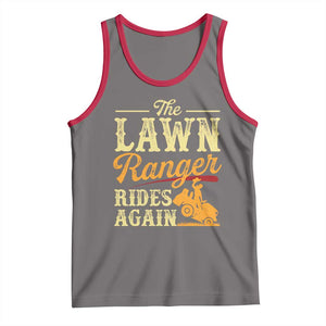 Funny The Lawn Ranger Rides Again Tank Top Lawn Tractor Mowing Western Cowboy TS11 Deep Heather Red Print Your Wear
